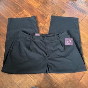Ava and Viv Wide Leg Career Pant Black Stretch Size 24 Minimalist NEW